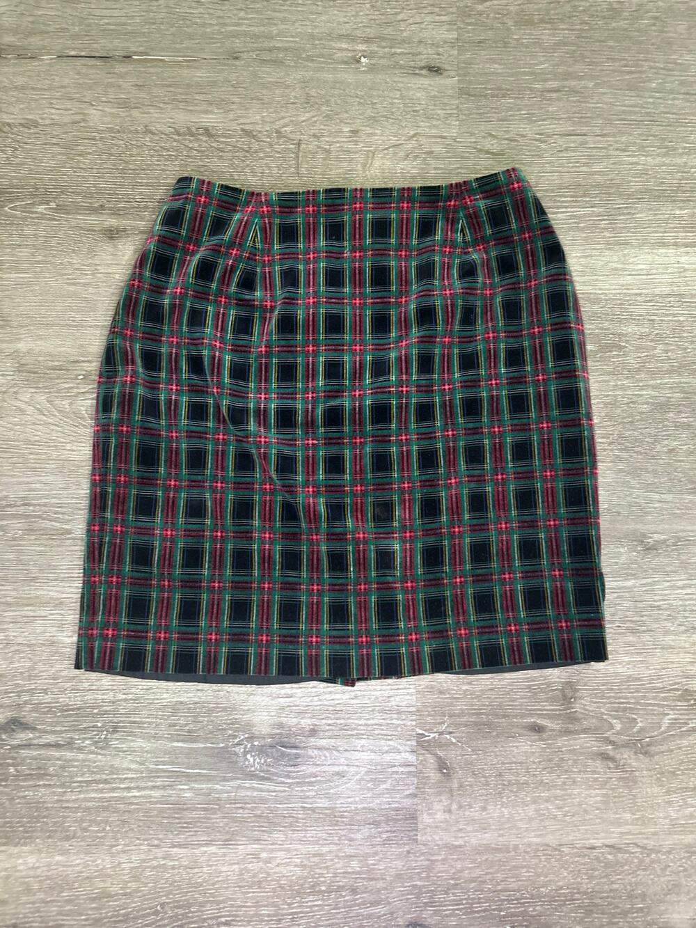 Vtg Cambridge Dry Goods Plaid Mini Skirt 10 Velvety Cotton Tartan Preppy 90s